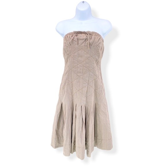 Tracy Reece Linen Blend Strapless Cocktail Dress - Picture 1 of 10